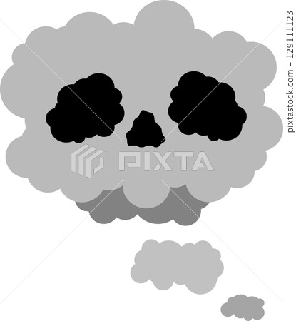 Illustration of a skull-shaped cloud Illustration of a skull-shaped cloud 129111123