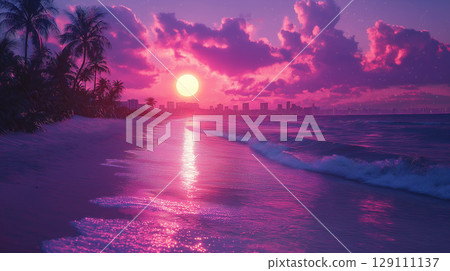 A beautiful purple beach 129111137