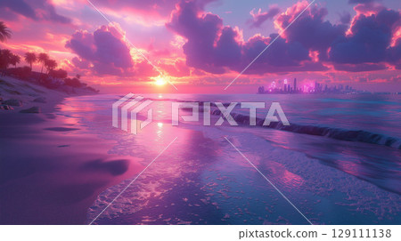 美麗的紫色海灘 美麗的紫色海灘 129111138