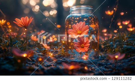 罐子裡美麗的花 129111282