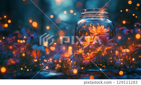 Beautiful flowers in a jar Beautiful flowers in a jar 129111283