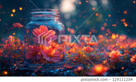 罐子裡美麗的花 129111284