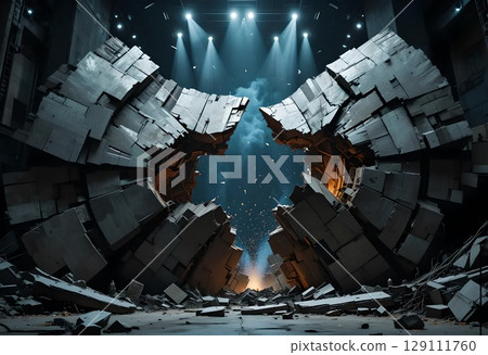 Futuristic Portal Opening Futuristic Portal Opening 129111760