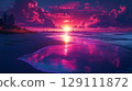 美麗的紫色海灘 129111872
