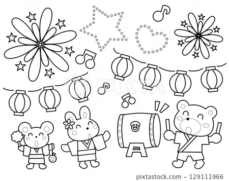 Coloring book: Animals' Summer Festival Coloring book: Animals' Summer Festival 129111966