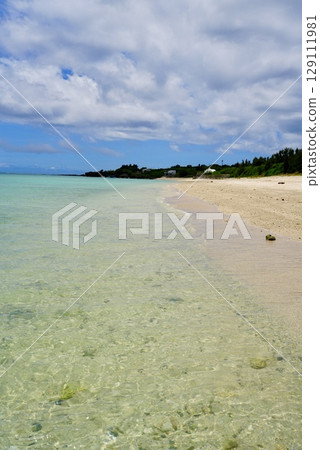 與論島百合濱美麗的夏日海灘 129111981
