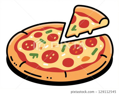 Pizza illustration Pizza illustration 129112545
