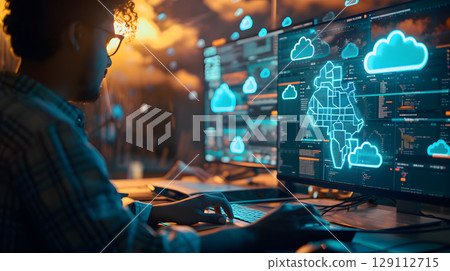 Illustrate a creative professional such as a designe 129112715