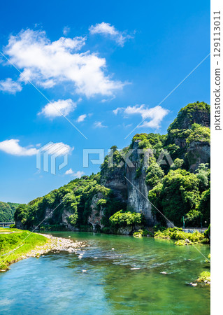 Fresh greenery of the Blue Cave [Motoyamakei, Nakatsu City, Oita Prefecture] 129113011