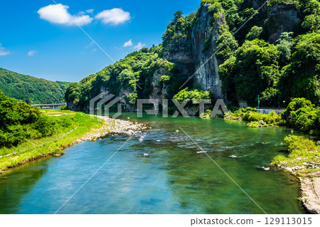 Fresh greenery of the Blue Cave [Motoyamakei, Nakatsu City, Oita Prefecture] 129113015