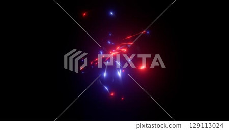 3d rendering. Fantastic background of bright glowing particles in deep space. Bright electric flashes 3d rendering. Fantastic background of bright glowing particles in deep space. Bright electric flashes 129113024