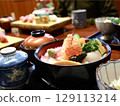 Nigiri sushi set meal 129113214