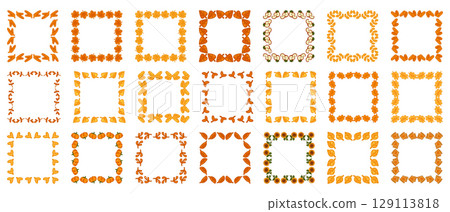 Cute Autumn Leaf Border Collection Cute Autumn Leaf Border Collection 129113818