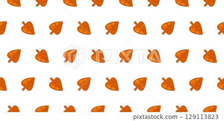 Seamless Orange Autumn Leaf Pattern 129113823