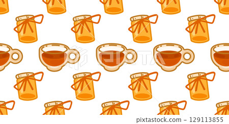 Breakfast Toast Coffee Seamless Pattern Breakfast Toast Coffee Seamless Pattern 129113855