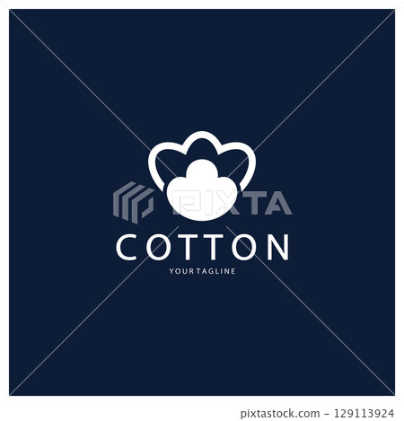 Soft natural organic cotton flower plant logo for cotton plantations, industries,business,textile,clothing and beauty,vector Soft natural organic cotton flower plant logo for cotton plantations, industries,business,textile,clothing and beauty,vector 129113924