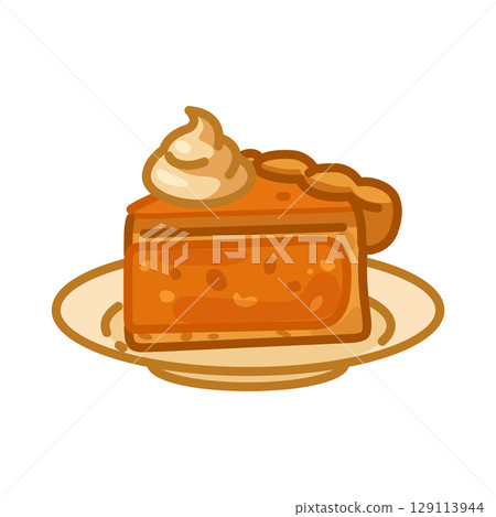Pumpkin Pie Slice Cartoon Illustration Pumpkin Pie Slice Cartoon Illustration 129113944