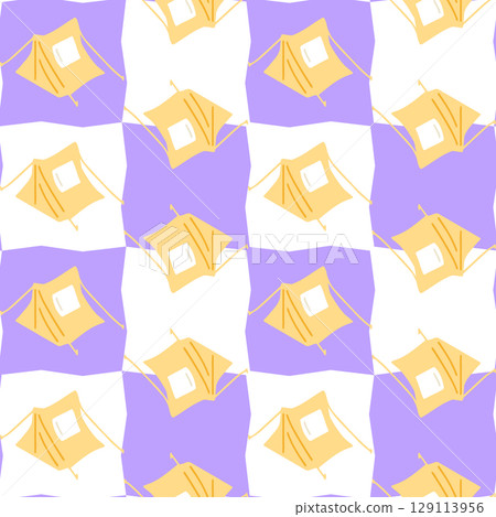 Camping Tent Seamless Pattern Design Camping Tent Seamless Pattern Design 129113956