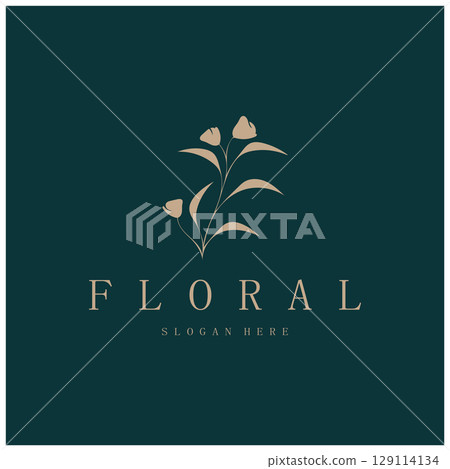 Elegant floral and leaf frame. Delicate botanical vector illustration for labels, spas, corporate identity, and wedding invitations Elegant floral and leaf frame. Delicate botanical vector illustration for labels, spas, corporate identity, and wedding invitations 129114134
