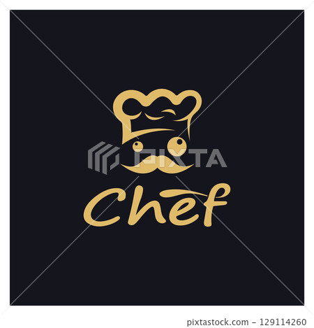 professional logo chef or kitchen chef hat.for business,home cook,and restaurant chef.bakery,vector professional logo chef or kitchen chef hat.for business,home cook,and restaurant chef.bakery,vector 129114260