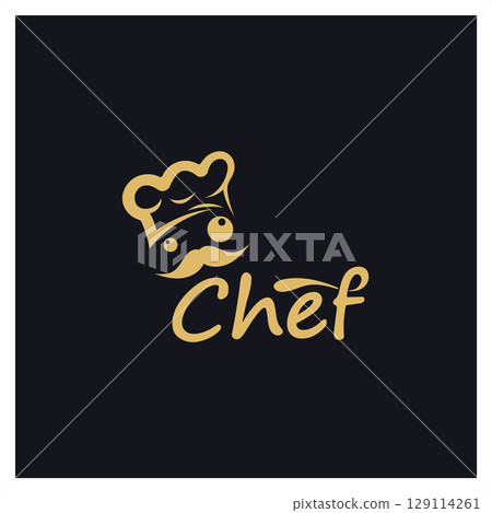 professional logo chef or kitchen chef hat.for business,home cook,and restaurant chef.bakery,vector professional logo chef or kitchen chef hat.for business,home cook,and restaurant chef.bakery,vector 129114261