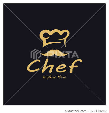 professional logo chef or kitchen chef hat.for business,home cook,and restaurant chef.bakery,vector professional logo chef or kitchen chef hat.for business,home cook,and restaurant chef.bakery,vector 129114262