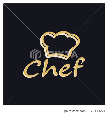 professional logo chef or kitchen chef hat.for business,home cook,and restaurant chef.bakery,vector professional logo chef or kitchen chef hat.for business,home cook,and restaurant chef.bakery,vector 129114271