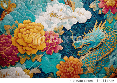 A brave, Japanese-style dragon image A brave, Japanese-style dragon image 129114886