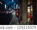 New Year's sale banners hanging in the shopping district 129115079