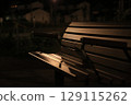 Park bench at night 129115262
