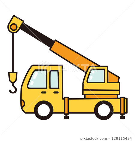 黃色起重機卡車的插圖 黃色起重機卡車的插圖 129115454