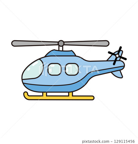 從側面看的一架簡易直升機 129115456