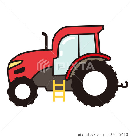 Illustration of a red tractor 129115460