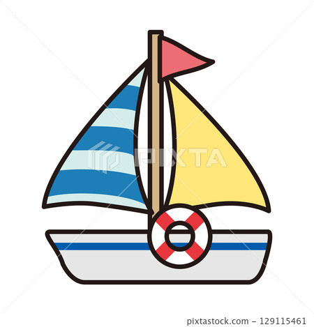 simple yacht illustration 129115461