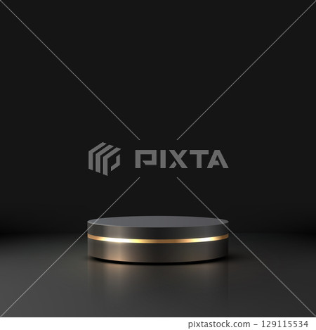 black friday luxury podium with gold band 3d render on reflective surface for modern product display and elegant showroom presentation background black friday luxury podium with gold band 3d render on reflective surface for modern product display and elegant showroom presentation background 129115534