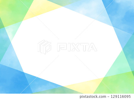 Stylish watercolor vector frame (blue, summer image) 129116095