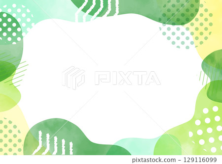 Stylish watercolor vector frame (no text) (green, fresh green, summer image) Stylish watercolor vector frame (no text) (green, fresh green, summer image) 129116099