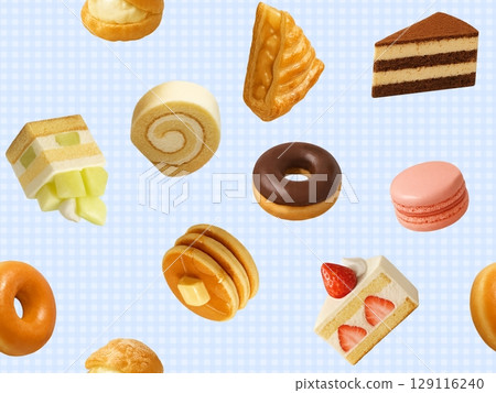 Western confectionery seamless pattern (large) A-4 129116240