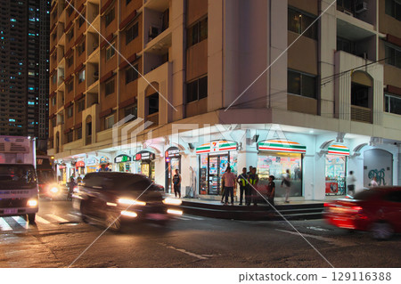 The dynamic Philippines - Evening view of bustling Manila (Malate) Cityscape (May 2025) 129116388