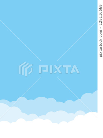 Cloud background, vertical, vector, mostly light blue 129116669