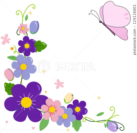 floral frame with flowers floral frame with flowers 129116801