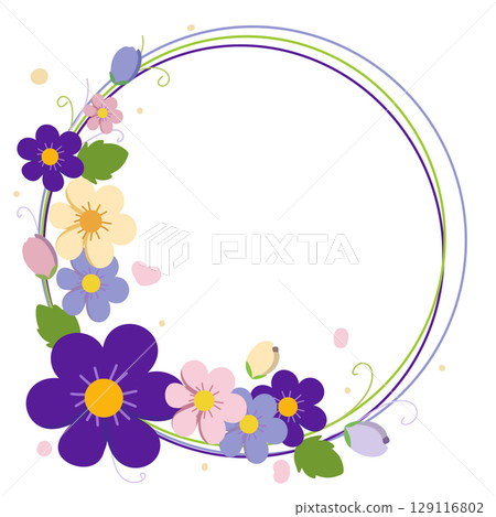 floral frame with flowers floral frame with flowers 129116802