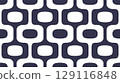 Seamless psychedelic grid design in 1970s style, psychedelic pattern in portuguese style, op-art ornament, vector 129116848