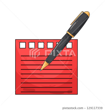 illustration of pen and paper 129117339