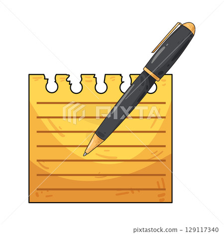 illustration of pen and paper 129117340