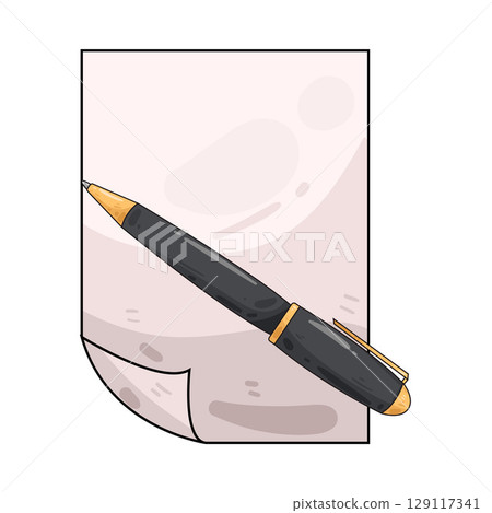 illustration of pen and paper 129117341