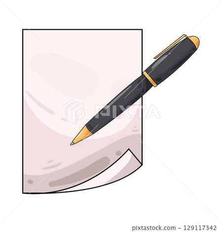 illustration of pen and paper 129117342