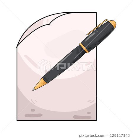 illustration of pen and paper 129117343