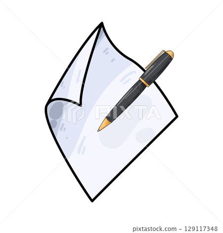 illustration of pen and paper 129117348