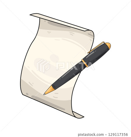 illustration of pen and paper 129117356